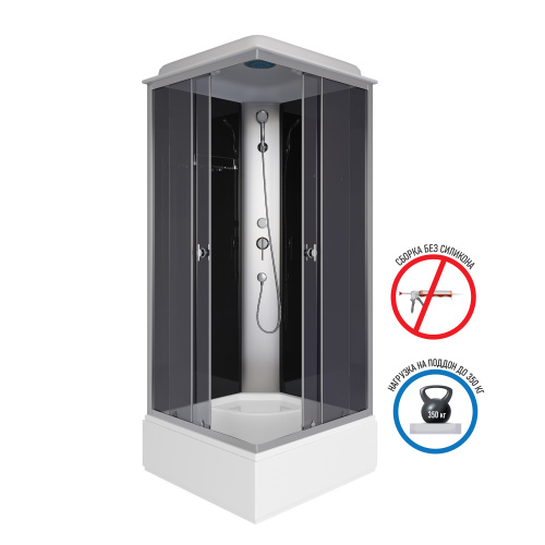 Душевая кабина Niagara Eco E90/26Q/TN 90х90 квадратная с крышей ориентация универсальная